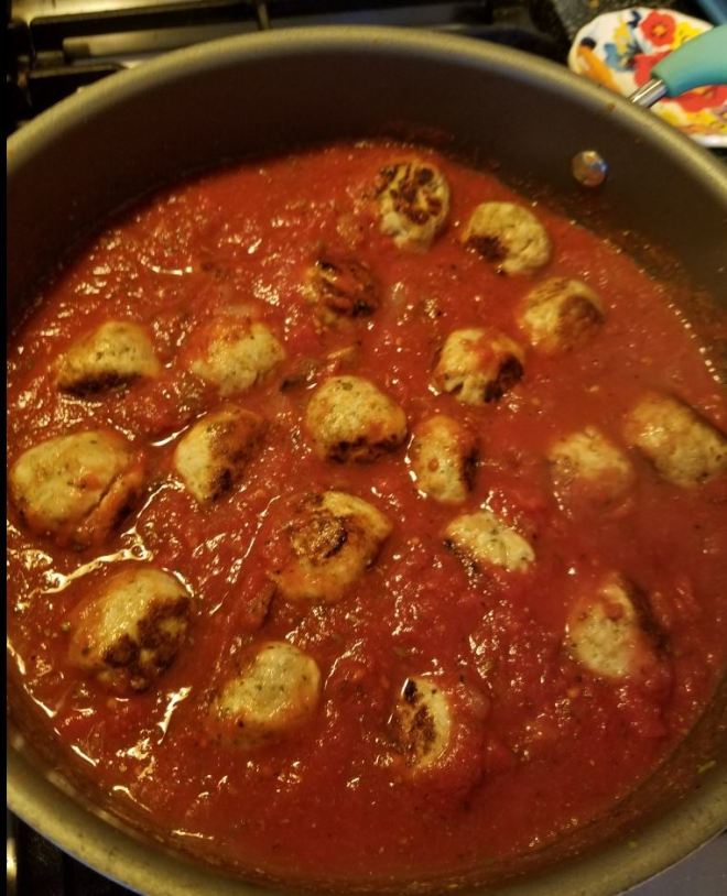 meatballs in pot
